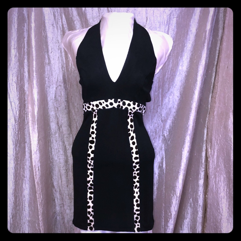 JOHN MURROGH VINTAGE BLACK HALTER DRESS